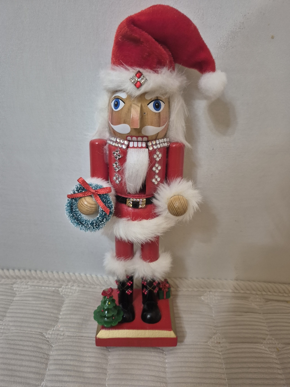 Holiday Nutcracker Figurine - Red Santa Style